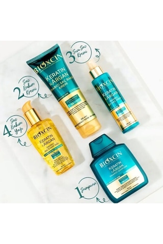 Keratin Onarıcı Bakım Şampuan 300 Ml+keratin Krem 250ml+argan Yağı 150ml+onarıcı Sıvı Yağ 150ml