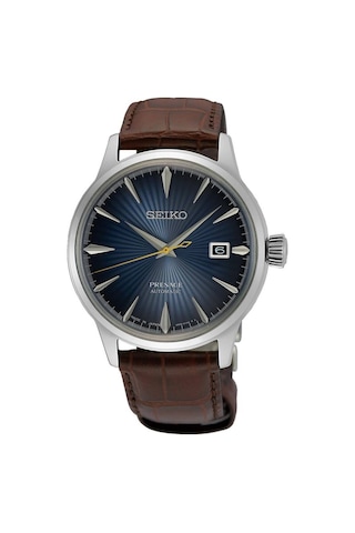 Seiko Srpk15j Otomatik Deri Kahverengi Lacivert Kadran 41 Mm Erkek Kol Saati Gri