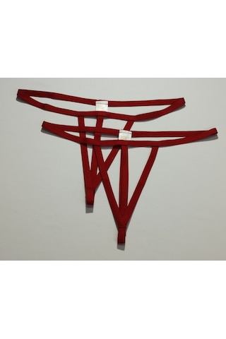 Asist Secret Magic Asm1265 Kadın 2 Li Kırmızı Özel Bölgesi 3 Serit Tanga String Kırmızı