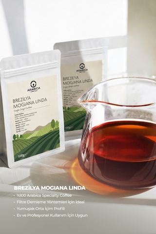 Brezilya Mogiana Linda 100 G %100 Arabica Specialty Çekirdek Kahve Medium Kavrulmuş Moka Pot