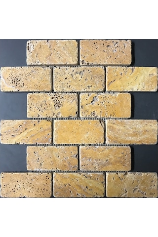 Kale Carena Gold Macro Tuğla Dizimi Doğaltaş Fileli (60Rg0047)