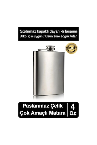 Limited Edition Sızdırmaz Paslanmaz Çelik 4 Oz Sıvı İçecek Kamp Cep Su Matarası Dayanıklı Çok Renkli