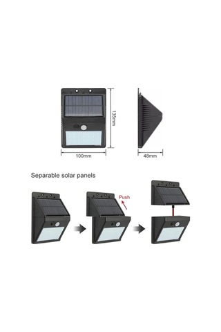 Hareket Sensörlü Solar Lamba 120 Algılama Açısı, 34 Metre Mesafe, Suya Dayanıklı Led Çok Renkli