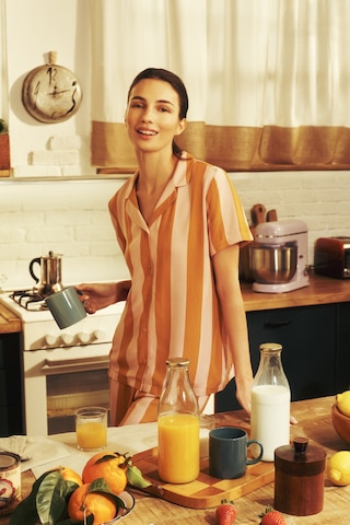 Penti Renkli Bella Çizgili Gömlek Pantolon Pijama Takımı