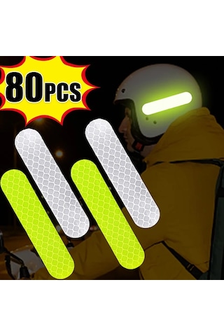 80-10 Adet Kask Güvenlik Uyarı Yansıtıcı Çıkartmalar Şerit Su