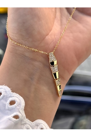 Sarı Çelik Kadın Küpe Ve Kolye Set Frjw10009a-b 2 Yıl Garantili Hediye Paketli