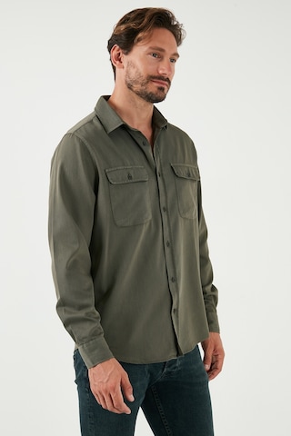 Buratti Pamuklu Çift Cepli Regular Fit Erkek Gömlek Cf25W128858 Haki