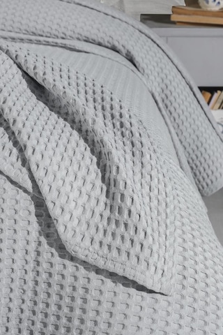 Mulberry Havuzlu Pike %100 Pamuk Kalın İplik Ev Dekorasyonu Tek Kişilik 170x240 Gri