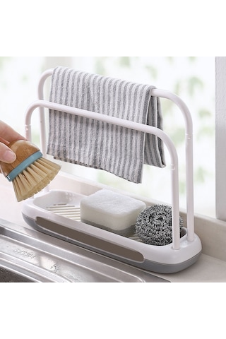 Yystore Mutfak Çift Depolama Depolama Rafı Çok Amaçlı Temizlik Bezi Kolye Bej - Sarı