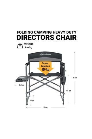 Kingcamp Ash Comfort Katlanır Kamp Sandalyesi Grey Gri