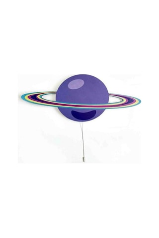 Çocuk Odası Bebek Odası Led Işıklı Saturn Baskılı Mdf Duvar Süsü