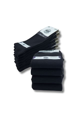 Hitit Socks Düz Erkek Soket Çorap 12 Çift Siyah
