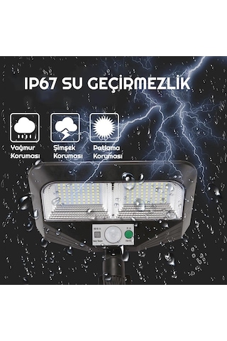 Upway 126 Led Solar Bahçe Lambası Güneş Enerjili 3 Modlu Dış Mekan Aydınlatma