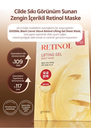 Retinol İçerikli Yaprak Maske Goodal Black Carrot Vita-a Retinol Lifting Gel Sheet Mask