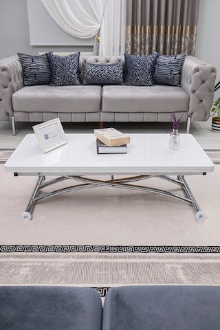 Juppo Üst Tabla Mdf Beyaz Oval Köşe Alt Krom Dışa K