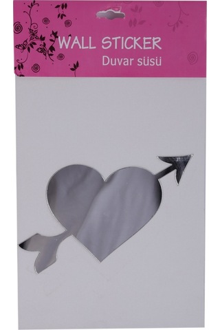 Sıa Aynalı Duvar Süsü (Sticker) Kalp Şekilli