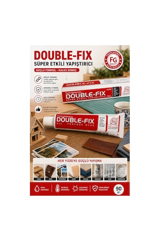 Sıvı Yapıştırıcı 90 Gr Tüp Double-fix Çok Amaçlı Kuvvetli Yapıştırıcı 1 Adet Okul Büro Yapıştırıcısı Kağıt Karton