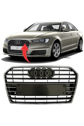 Audi A6 Ön Panjur Kromlu Parlak Siyah 2015-2018 4g0853651ae İthal Audi A6 Ön Panjur Kromlu Parlak Siyah 2015-2018 4g0853651ae İthal