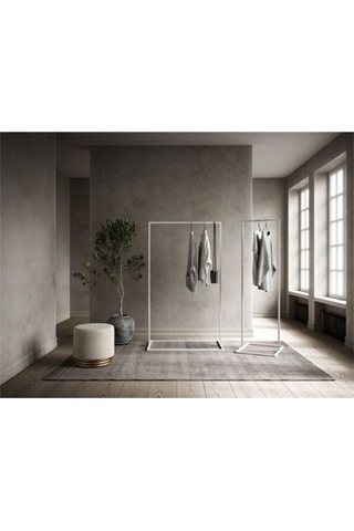 Sort Beyaz Metal Elbise Askılığı Orta Beyaz2