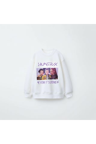 Kpop Kız Çocuk Sweatshirt St09620 KREM