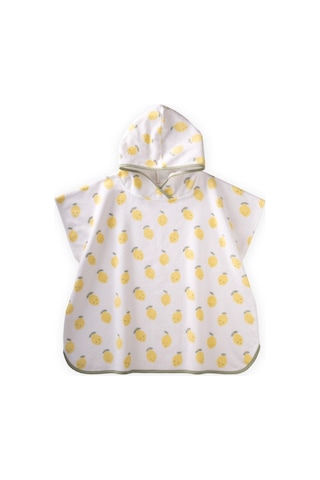 Cigit Limon Baskılı Panço Standart Beyaz Standart