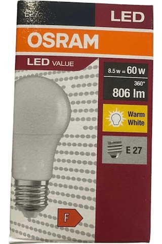 Osram 8.5w 60w Sarı Işık E27 Duylu Klasik Led Ampul 3 Adet