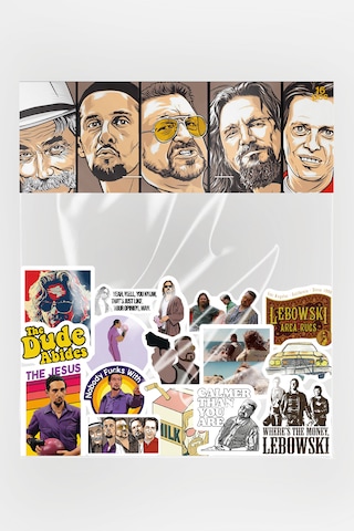 Big Lebowski Sticker Paketi 16 Parça Kaliteli Su Geçirmez Etiket Seti Çok Renkli