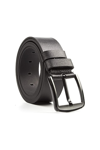 Büyük Beden Erkek 100% Hakiki Deri Kot Kemer Siyah