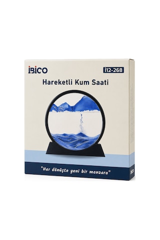 10 Inc - 25cm Renkli Sulu Cam Kum Saati Hareketli Ayna Modeli 4741