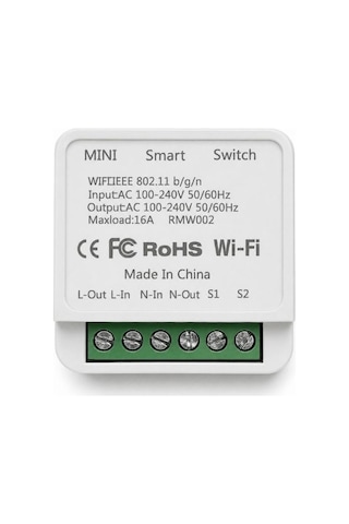 Mini Wifi Smart Switch 16a Tuya Alexa Google Home Uyumlu Akıllı Anahtar Modülü
