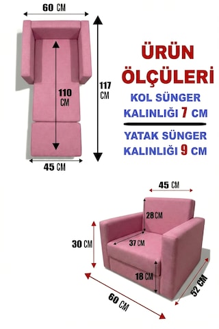 Çocuk Koltuğu Komple Sünger Katlanabilir Yataklı Minder Yatak 0-4 Yaş Soho Pembe Standart