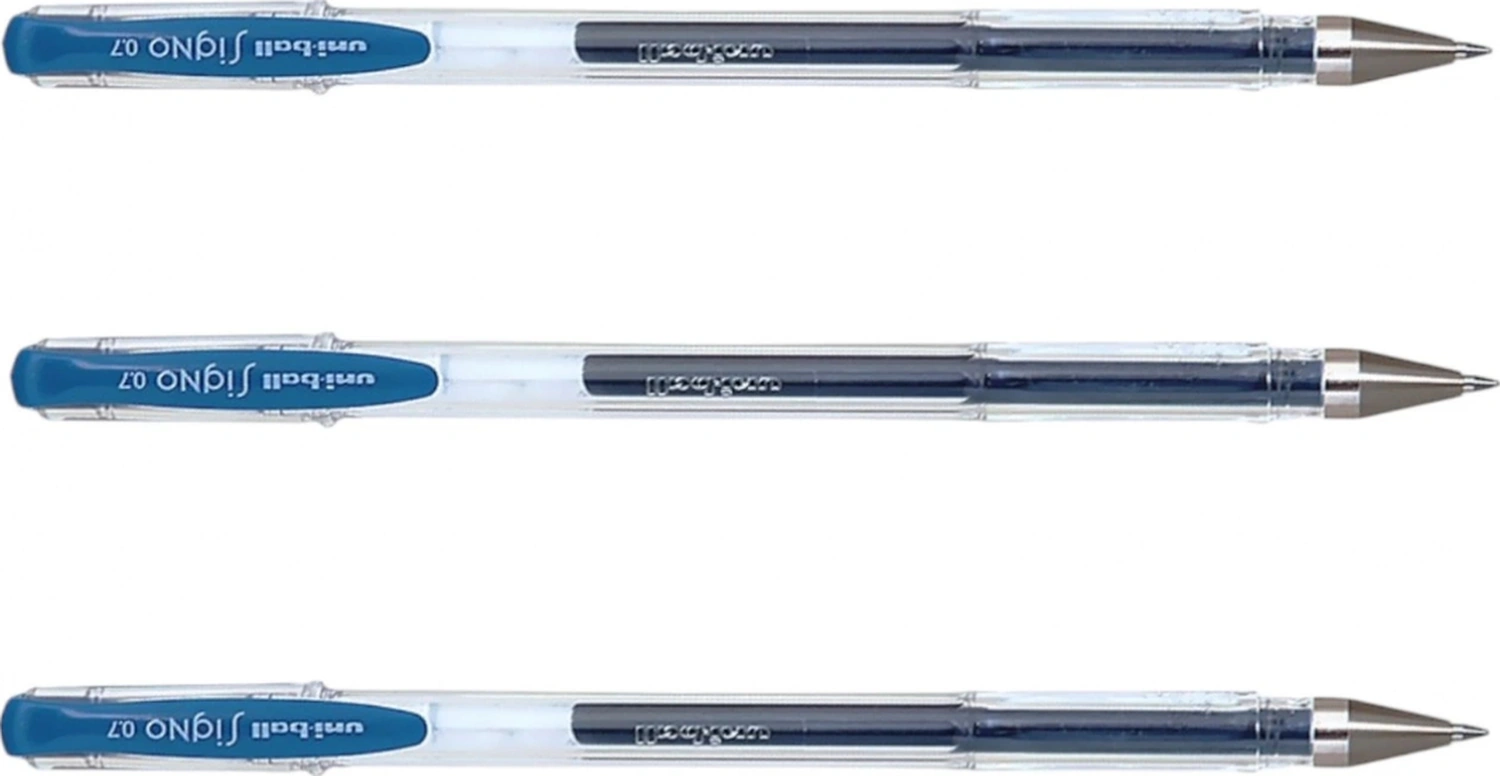Uniball Signo Fine 0.7 Jel Kalem Açık Mavi Üç Adet Açık Mavi