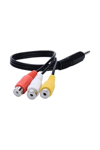 3.5Mm Stereo 4 Boğumlu / 3 Rca Dişi 30 Cm Kablo