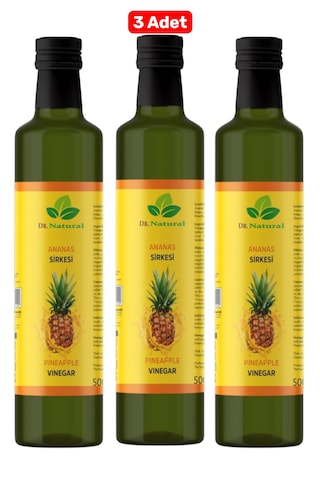 3 Adet Ananas Sirkesi Doğal Fermantasyon Detox Sirke 500 Ml