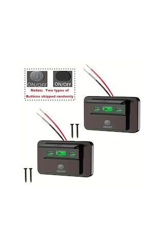 Topshop1 2li Paket G Üç Portlu Usb Araba Hızlı Şarj Soketi Qc3 0 Pd3 0 Hızlı Şarj Arayüzü Araba Şarj Cihazı Duvara Monte Usb Tip C Anahtarı Araçlar İçin