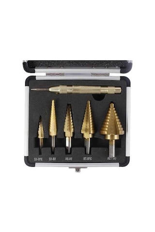 Pazly Titanyum Kaplama Hss Kademeli Matkap Ucu Seti - 5 Adet - Metal, Ahşap Ve Plastik İçin Multifonksiyonel