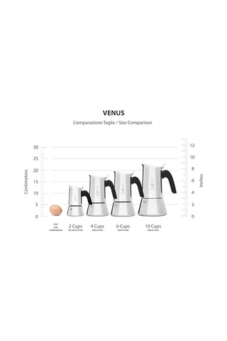 2 Cups Ocak Üstü Bol Köpüklü Espresso Pişirici - 100ml - Siyah Renk - Alüminyum Gövde - Patentli Güvenlik Valfi