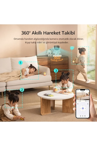 Robot Tasarımlı Akıllı Wifi Güvenlik Kamerası 1080p 2mp 360 Hareket Takipli Gece Görüşlü Ip Kamera