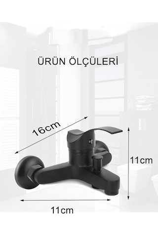 Mat Siyah Mix Banyo Duş Bataryası Robot Yağmurlama Duş Seti 2 İn 1 Set Siyah