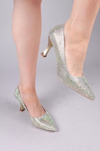 Nowra Taşlı Stiletto Gold-8453 Gold