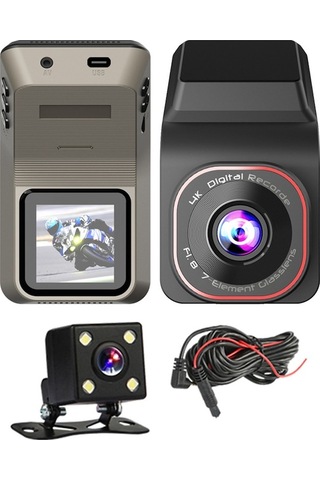 Fortunelane K801 Araç Kaydedici Wıfı 1080p Çift Kameralı Park Monitörü Geri Vurma Görüntüsü