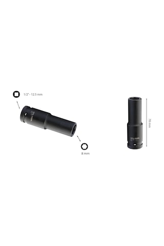 Ceta Form 8 Mm 1/2 6 Köşe Derin Havalı Lokma Anahtar C64-h08