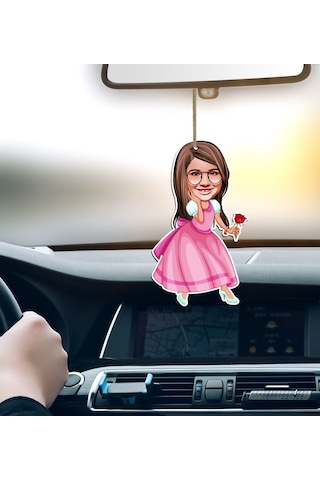 Kişiye Özel Kız Çocuk Prenses Karikatürlü Ahşap Araba Dikiz Ayna (434991668)
