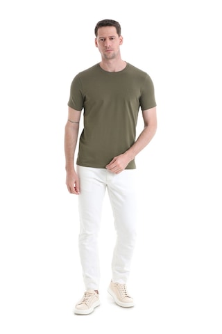 Hatemoğlu Haki Regular Fit Düz Pamuklu Bisiklet Yaka Triko Tişört 35102024c005 022 Haki