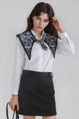 Walkenzo Bohem Stil Etnik Desenli Kadın Omuz Şalı Siyah