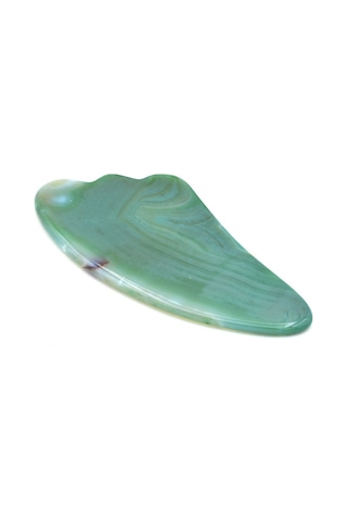 009 Hakiki Doğal Yeşil Akik Taşı Gua Sha Yüz Bakımı