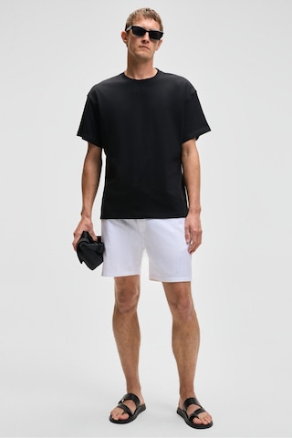 Grimelange FEON Erkek Oversize Geniş Kesim %100 Organik Pamuk Kalın Dokulu Yuvarlak Yaka Siyah T-Shirt