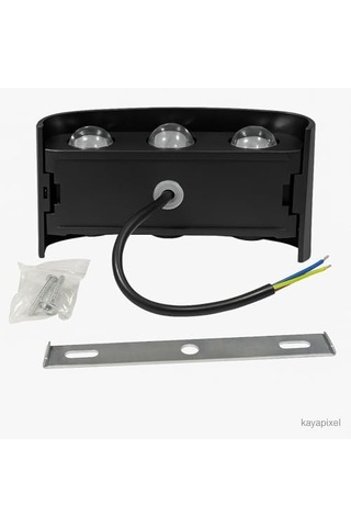 Tepegöz 9w Dekoratif Çift Yönlü Bahçe Aplik Ip65 Su Geçirmez, Mercekli Led, 3200k Günışığı Rengi, İç Ve Dış Mekan Duvar Aydınlatması, Modern Siyah Gövde Açık