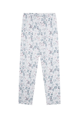 Antebies Organik Beyaz Uzun Kollu Kız Çocuk Pijama Takımı Renkli