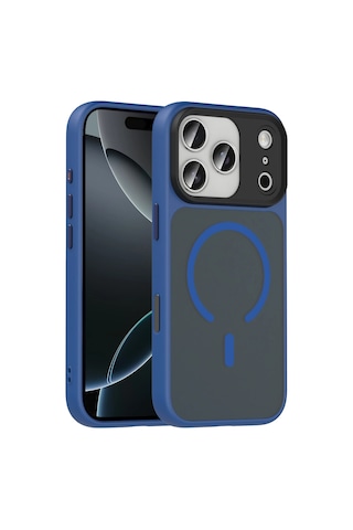 Joko - 189 - Apple Apple iPhone Uyumlu 17 Pro Max Megane Magsafe Kapak - Glblseme - - Lacivert